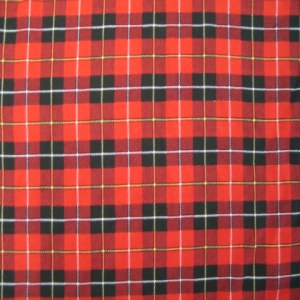 45" Rayon Plaid Red, Black and White