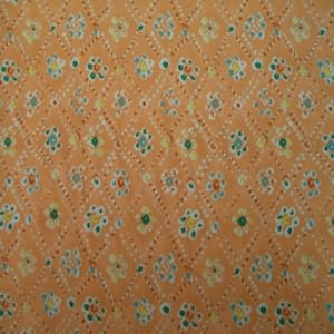 54" Rayon Floral Multi with Peach Background