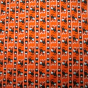 45" Halloween Cats Black with Orange Background 100% Cotton