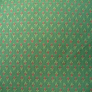 72" Christmas Floral Red with Green Background 100% Cotton