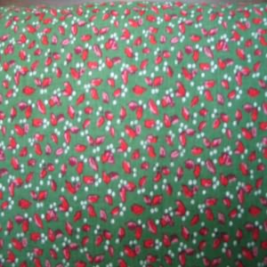 54" Chirstmas Holly Red with Green Background 100% Cotton