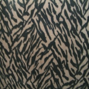 60" Velvet Poly Spandex Animal Black and Taupe