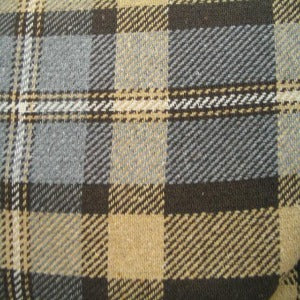 60" Suiting 100% Polyester Plaid Brown and Camel