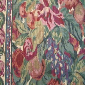 54" Tapestry Floral-Fruit Stripe Burgundy, Green and Rust (RR)