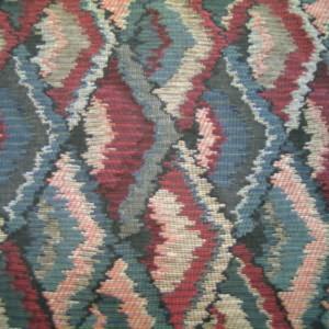 54" Tapestry Diamond Burgundy, Green and Blue