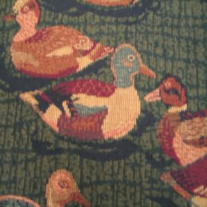 54" Tapestry Mallard Ducks Rust and Gold with Green Background (RR)