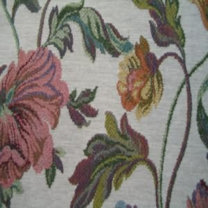 54" Tapestry Floral Peach, Orange and Gold with Cream Background
