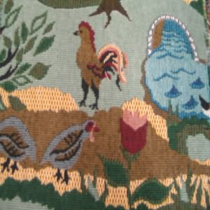 54" Tapestry Farm Scene Gold, Green and Rust (RR)