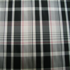 50" Taffeta Plaid Black, White, Gray and Red