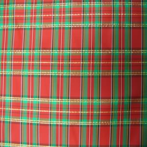 50" Taffeta Plaid Red, Green and Gold