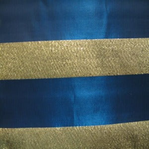 45" Taffeta Stripe Blue and Gold