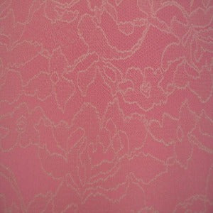 60" Taffeta 100% Polyester Floral Dark Pink and White