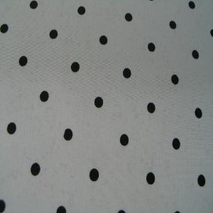 60" Taffeta Dot 1/4" Black with White Background