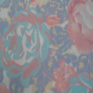 60" Taffeta 100% Polyester Floral Pink and Plum