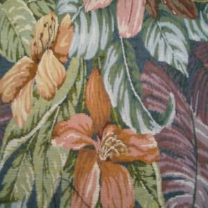 54" Floral Tropical Mauve, Green and Plum