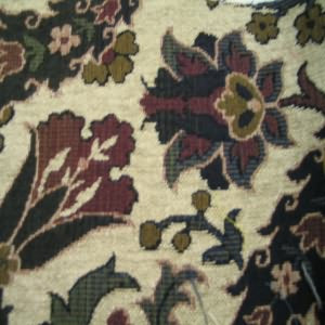 54" Floral Navy and Burgundy  with Tan Background
