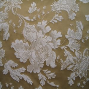 54" Brocade Gold and White