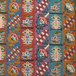 54" Upholstery Tapestry Geometric Stripe Purple, Green and Rust
