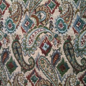 54" Upholstery Tapestry Paisley Tan, Green and Rust