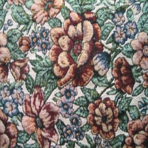 54" Upholstery Tapestry Floral Rust Leaves Green