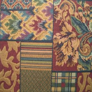 54" Upholstery Tapestry Patchwork Green and Gold