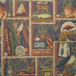54" Upholstery Tapestry Books in Case Dark Brown