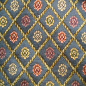 54" Upholstery Tapestry Floral in a Diamond Rope Design Blue-Green