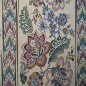 54" Upholstery Tapestry Floral with Flamestitch Stripe