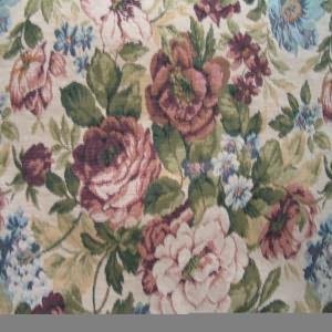 54" Upholstery Tapestry Roses Pink and Burgundy  with Lt. Background