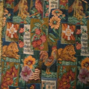 54" Upholstery Tapestry Patchwork with Fox, Bird and Flower