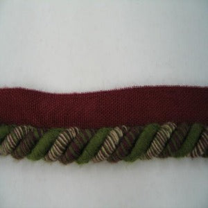 Lip Cord Olive,Burgundy, and Cream Twisted