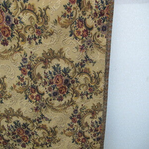 54" Tapestry Floral Golden Brown with Mutli Background
