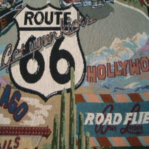 54" Upholstery Tapestry Route 66 Large Print(RR)