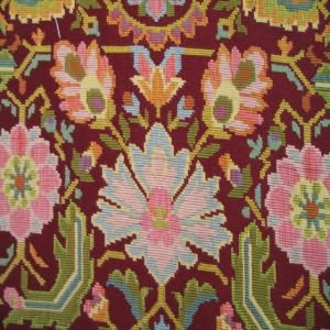 54" Floral Pink and Green with Maroon Background