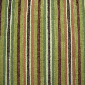 58" Upholstery Chenille Stripe Burnt Orange, Green, Tan, and Brown