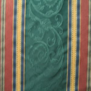 54" Stripe Rust, Navy and Gold with Brocade Green (RR)