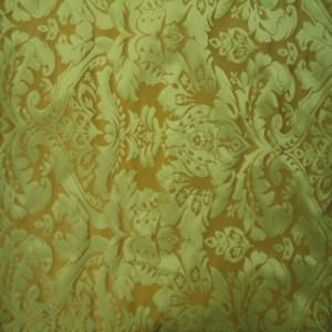 55" Upholstery/Drapery Brocade Rococo Temeor Olive and Summer Brown