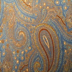 54" Upholstery Velvet Paisley Rust and Blue