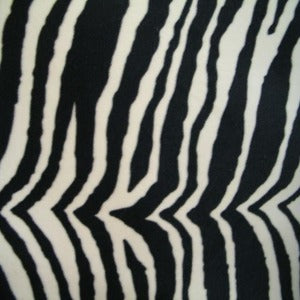 54" Upholstery Velvet Zebra Black and White