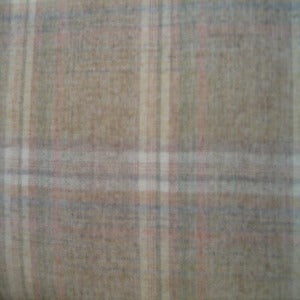 60" Wool Plaid Peach, Green, Ivory 50% Wool / 50% Polyester