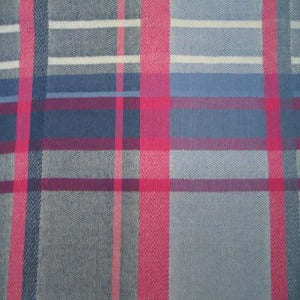 60" 100% Wool Plaid Grey, Pink, Blue