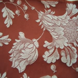 54" Tapestry Floral Brocade Cinnamon and Cream