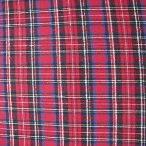 45" Flannel 100% Cotton Red, White, Blue Plaid