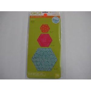 Accuquilt GO Fabric Cutting Die Hexagon 1". 1 1/2", 2 1/2" Sides (3/4", 1 1/4", 2 1/4" Finished) #55011