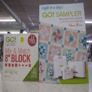 Accuquilt GO Qube Mix and Match 8" Block: Included in the Qube:(8) Go Mix and Match 6" X 6" Dies, 6" X 6" Cutting Mat, Instructional DVD, Pattern Book and A Self Contained Storage System #55776