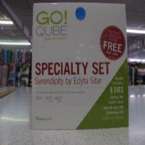 Accuquilt GO Qube Mix and Match Speciality Set Serendipity by Edyta Sitar: Included in the Qube: (8) Go Mix and Match Dies, Cutting Mat, Pattern Book, Step-by-Step Instructional DVD, Embroidery CD and A Self Contained Storage System #55783
