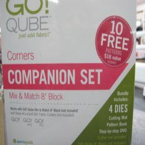 Accuquilt GO Qube 8" Corners Companion Set: Includes 4 Dies, Cutting Mat, Pattern Book and Step-by-Step DVD #55785