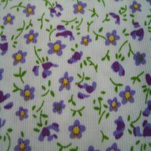 45" Corduroy 100% Cotton Soft Floral Violet on White CD20