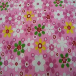 45" Corduroy 100% Cotton Soft Ditsy Floral on Pink Background CD08