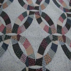 90" Cheater Quilt Top <br>Double Wedding Ring Jewel With Filigree